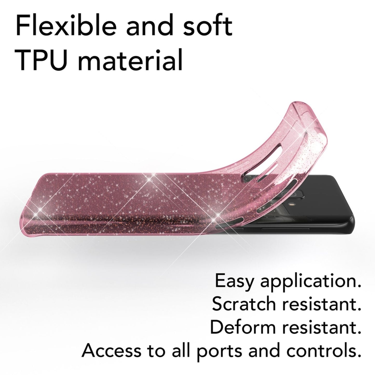 NALIA Glitter Handy Hülle für Samsung Galaxy S9, Glitzer Silikon Case Cover