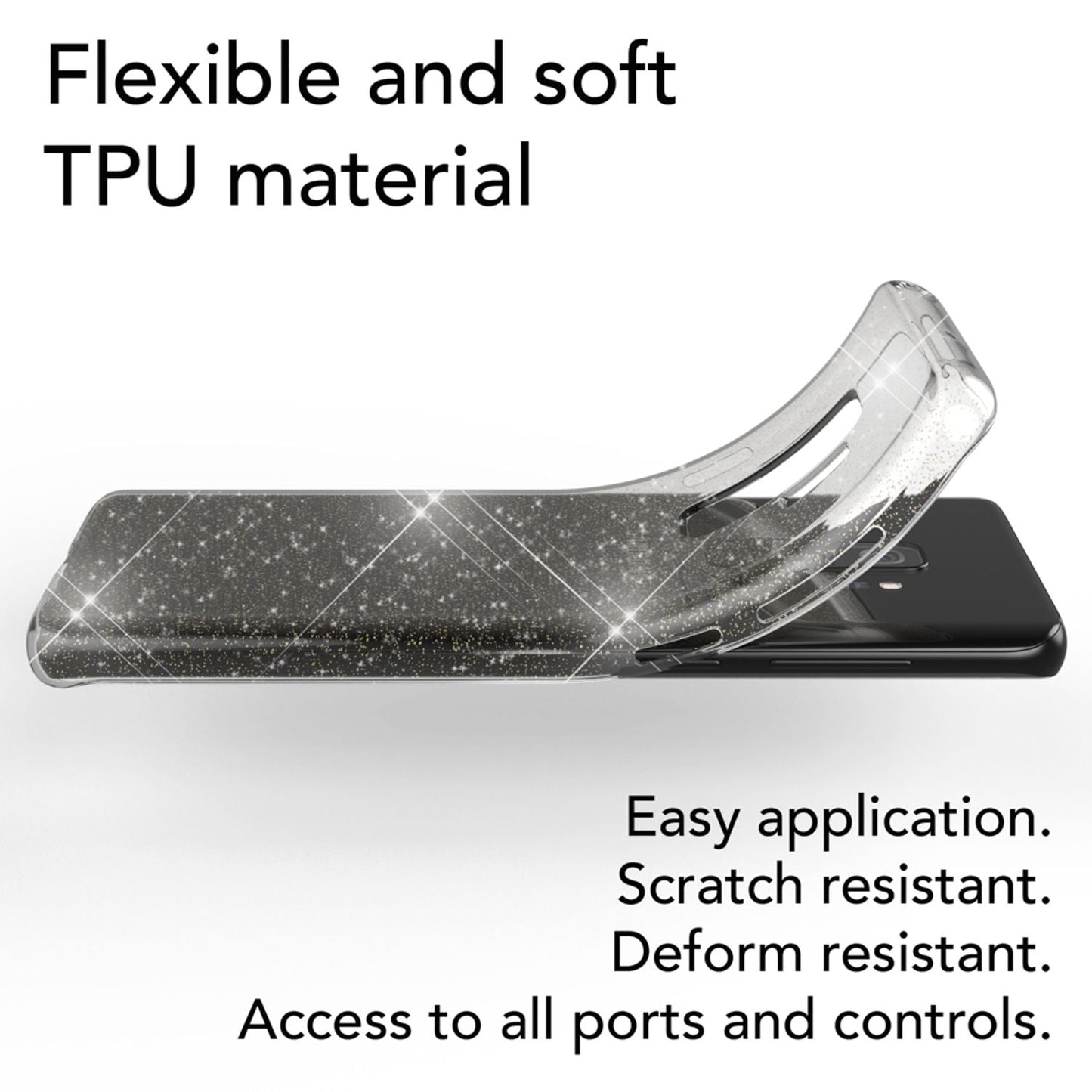 NALIA Glitter Handy Hülle für Samsung Galaxy S9 Plus Glitzer Cover Silikon Case