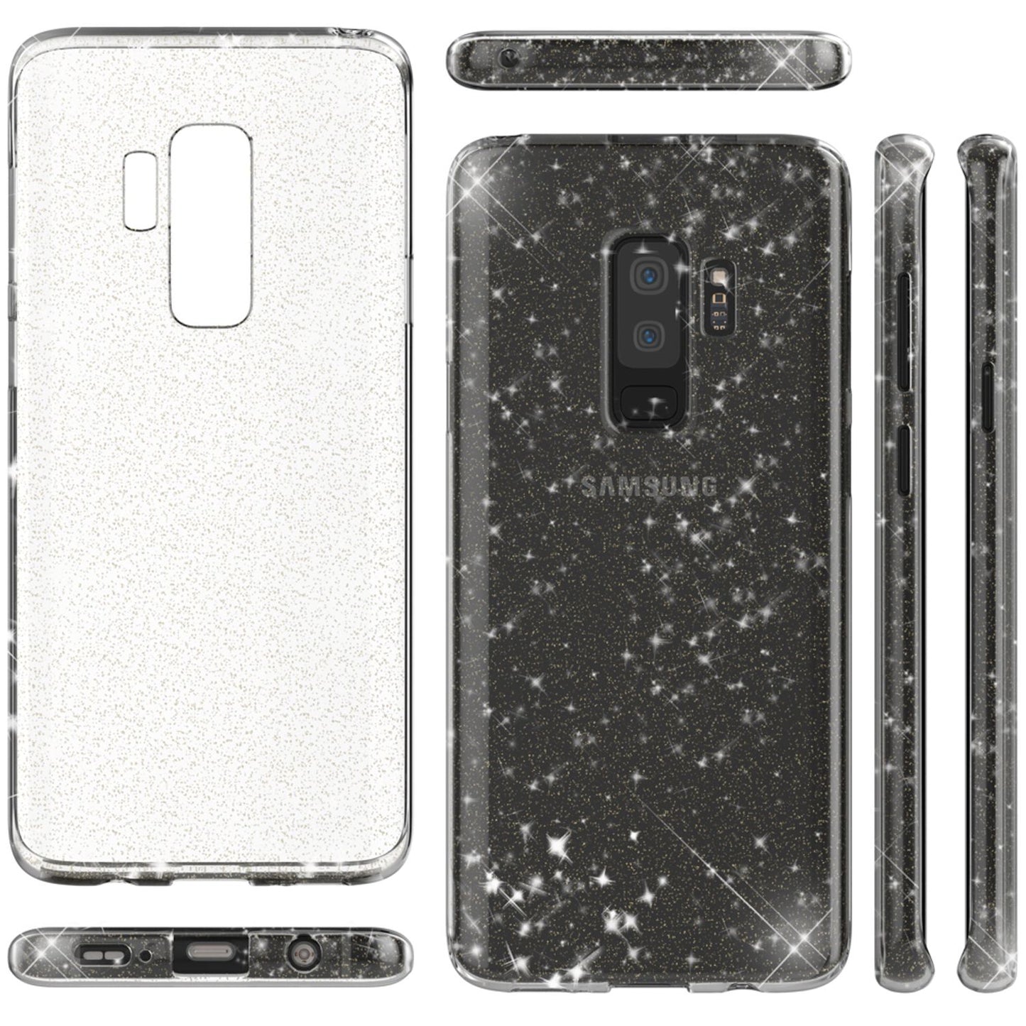 NALIA Glitter Handy Hülle für Samsung Galaxy S9 Plus Glitzer Cover Silikon Case