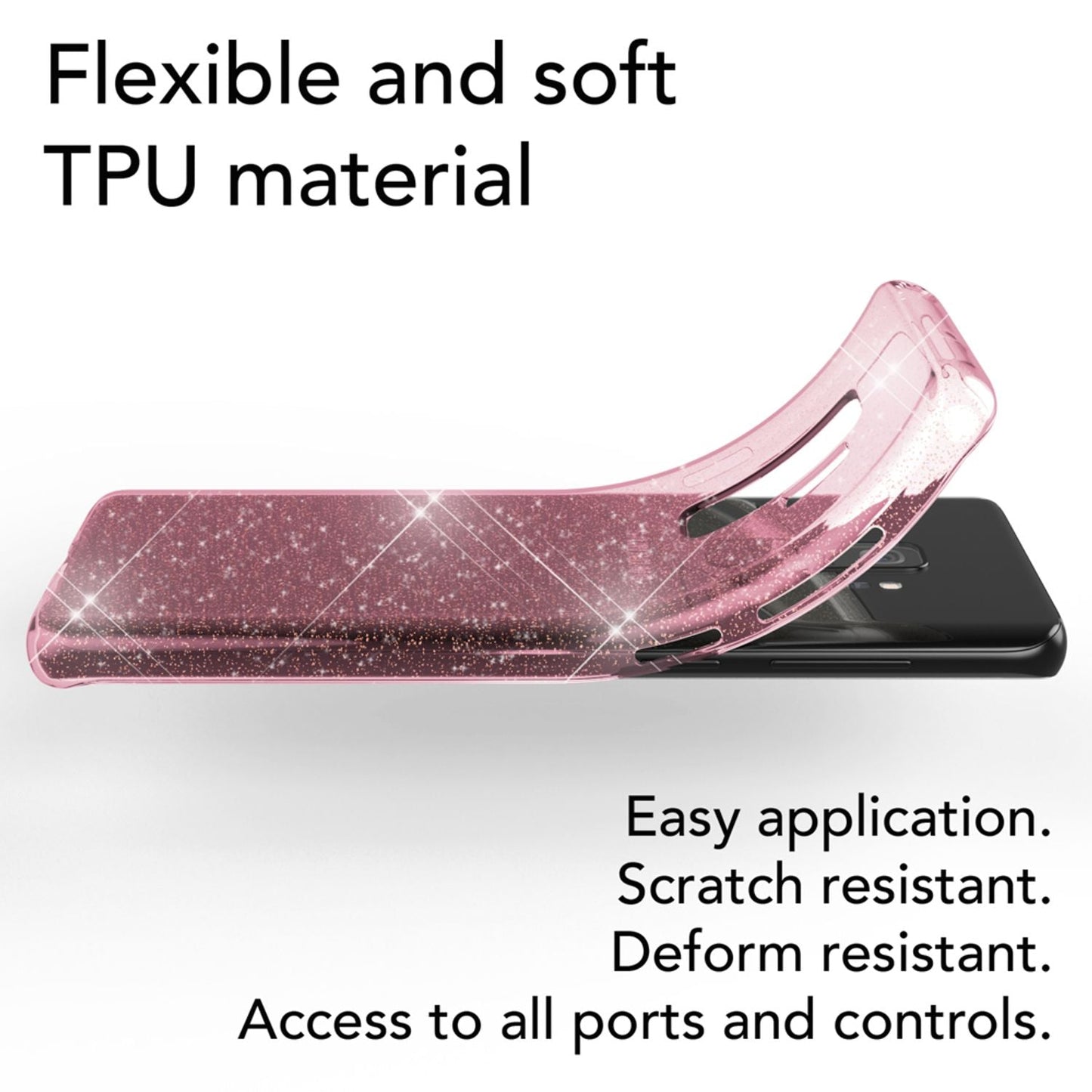 NALIA Glitter Handy Hülle für Samsung Galaxy S9 Plus Glitzer Cover Silikon Case