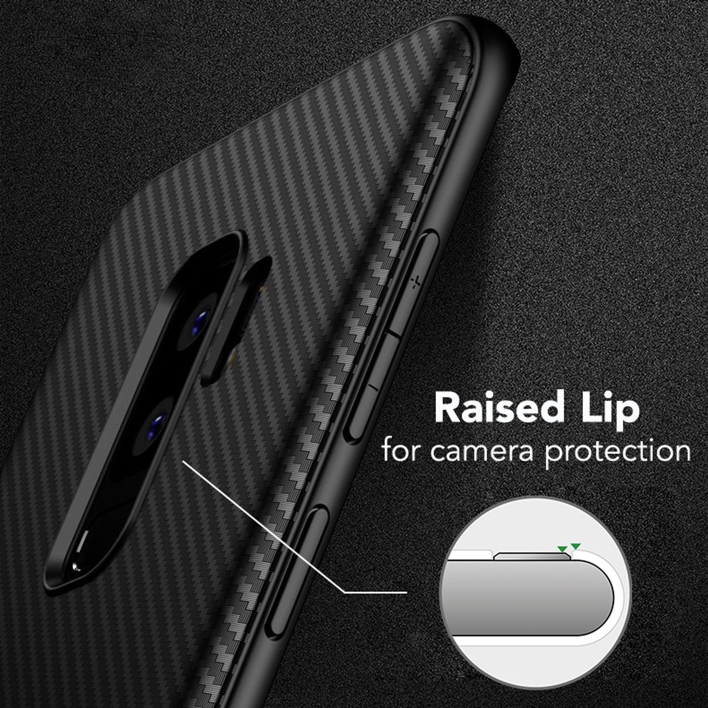 Samsung Galaxy S9 Plus Handy Hülle von NALIA, Silikon Case Cover Carbon Look