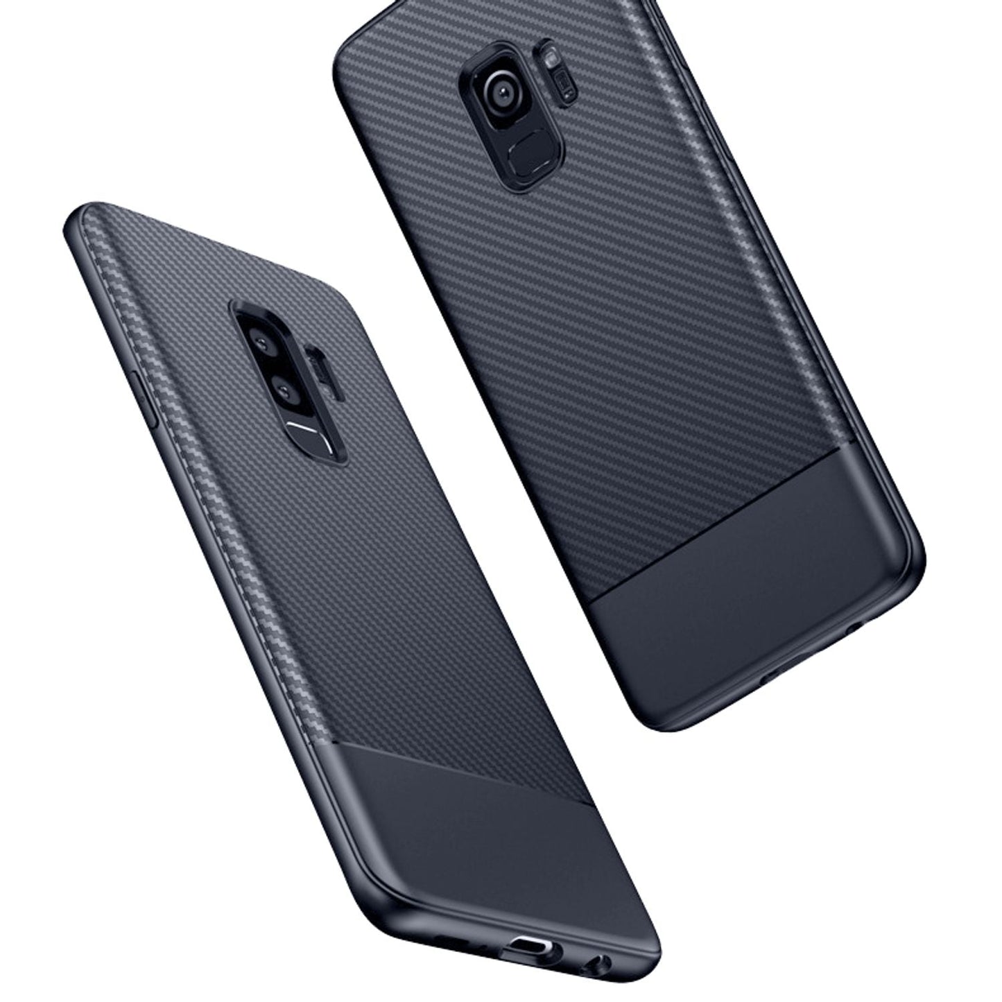 Samsung Galaxy S9 Plus Handy Hülle von NALIA, Silikon Case Cover Carbon Look