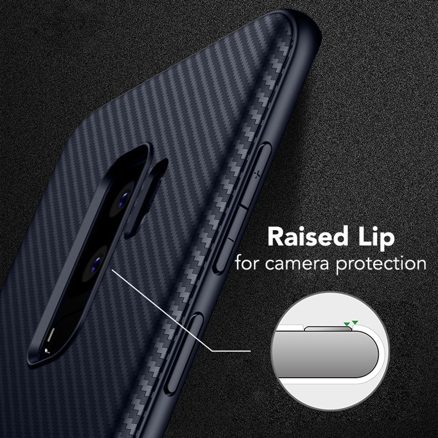 Samsung Galaxy S9 Plus Handy Hülle von NALIA, Silikon Case Cover Carbon Look