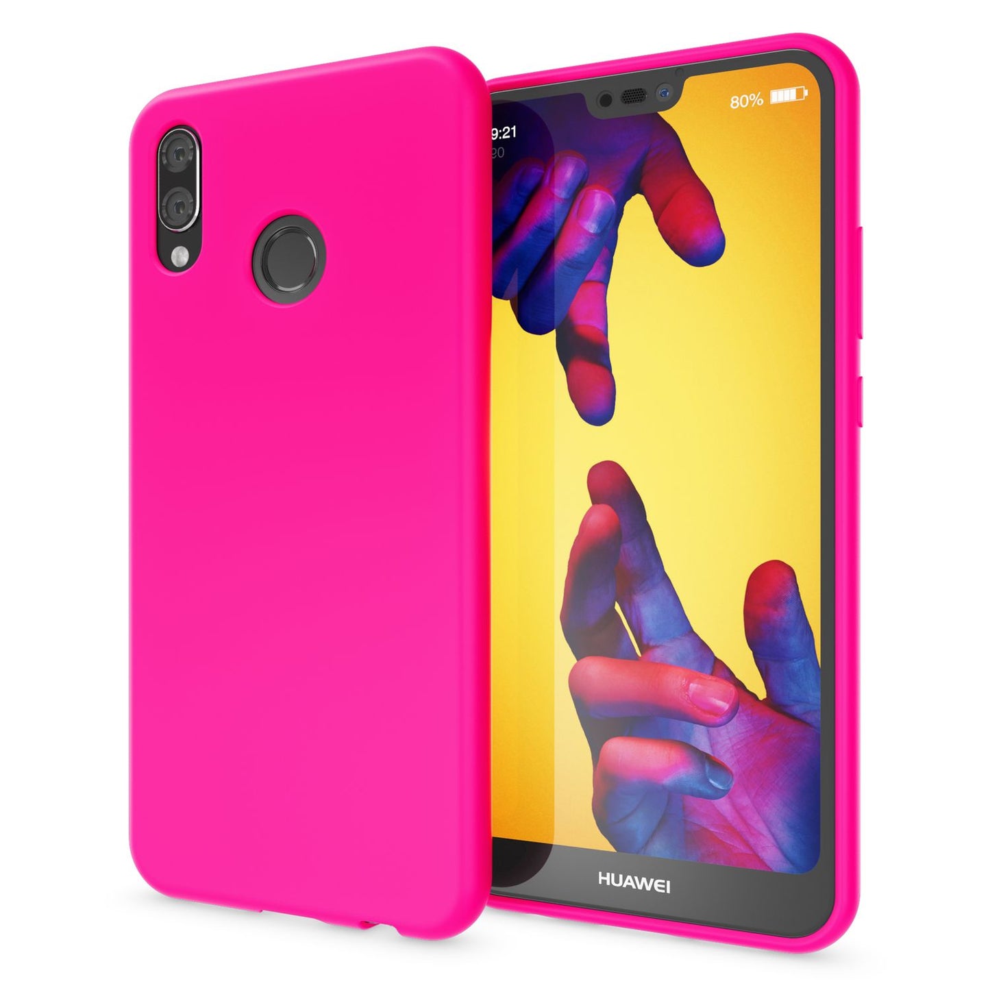 NALIA NeonShock Case - Ultra-Slim TPU Silikon, Kompatibel Huawei P20 Lite