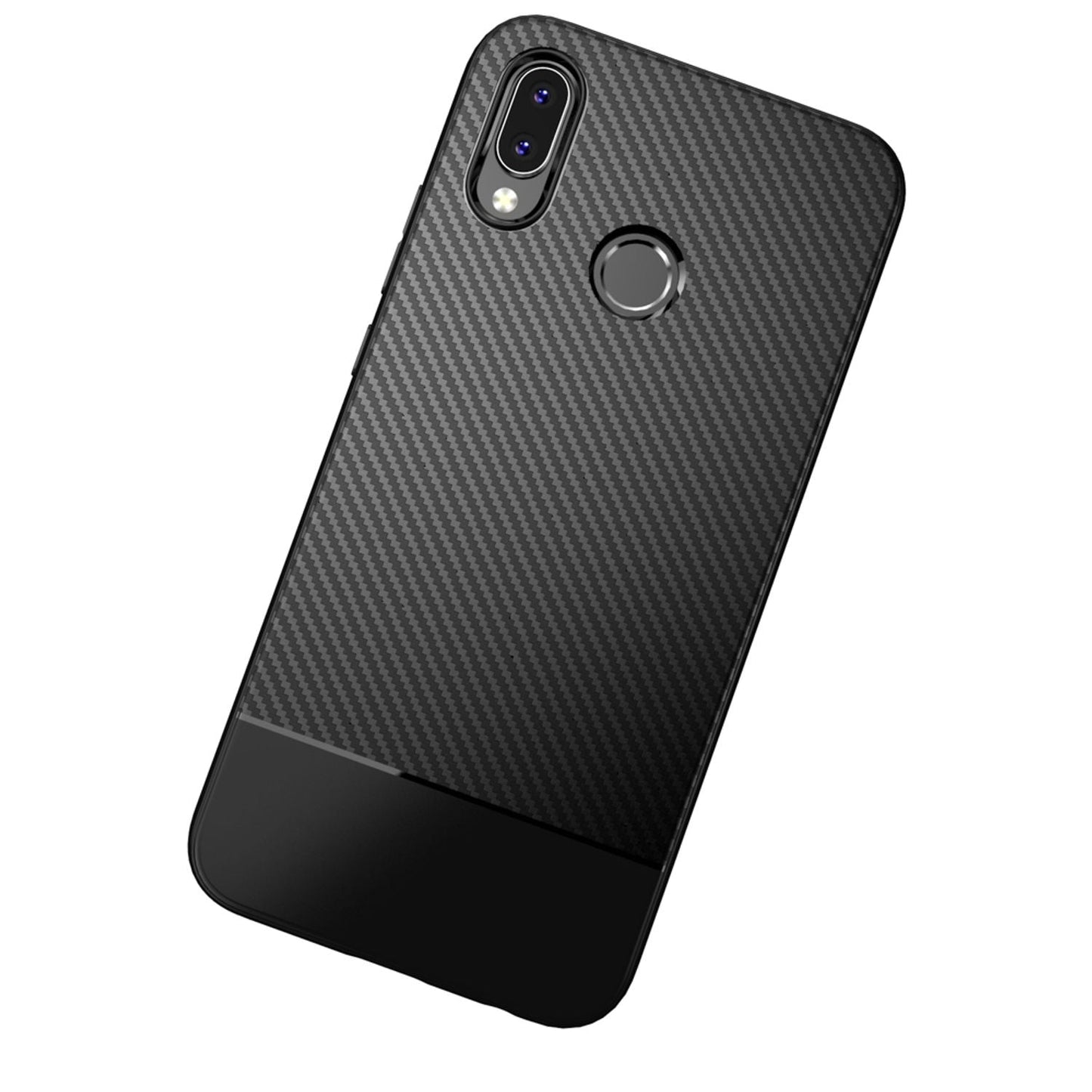 Husă de telefon pentru Huawei P20 Lite de la NALIA, carcasă subțire și moale din silicon, aspect subțire de carbon