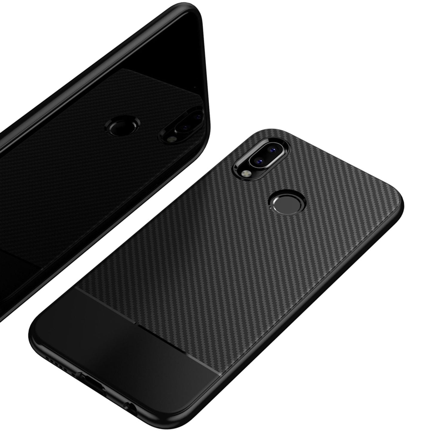 Husă de telefon pentru Huawei P20 Lite de la NALIA, carcasă subțire și moale din silicon, aspect subțire de carbon