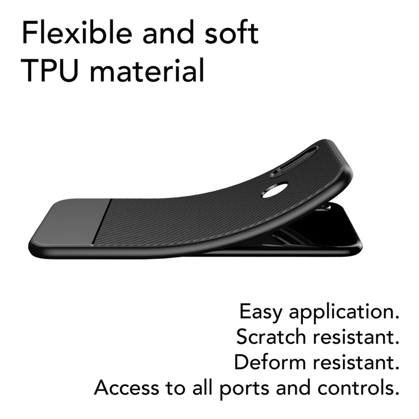 Husă de telefon pentru Huawei P20 Lite de la NALIA, carcasă subțire și moale din silicon, aspect subțire de carbon