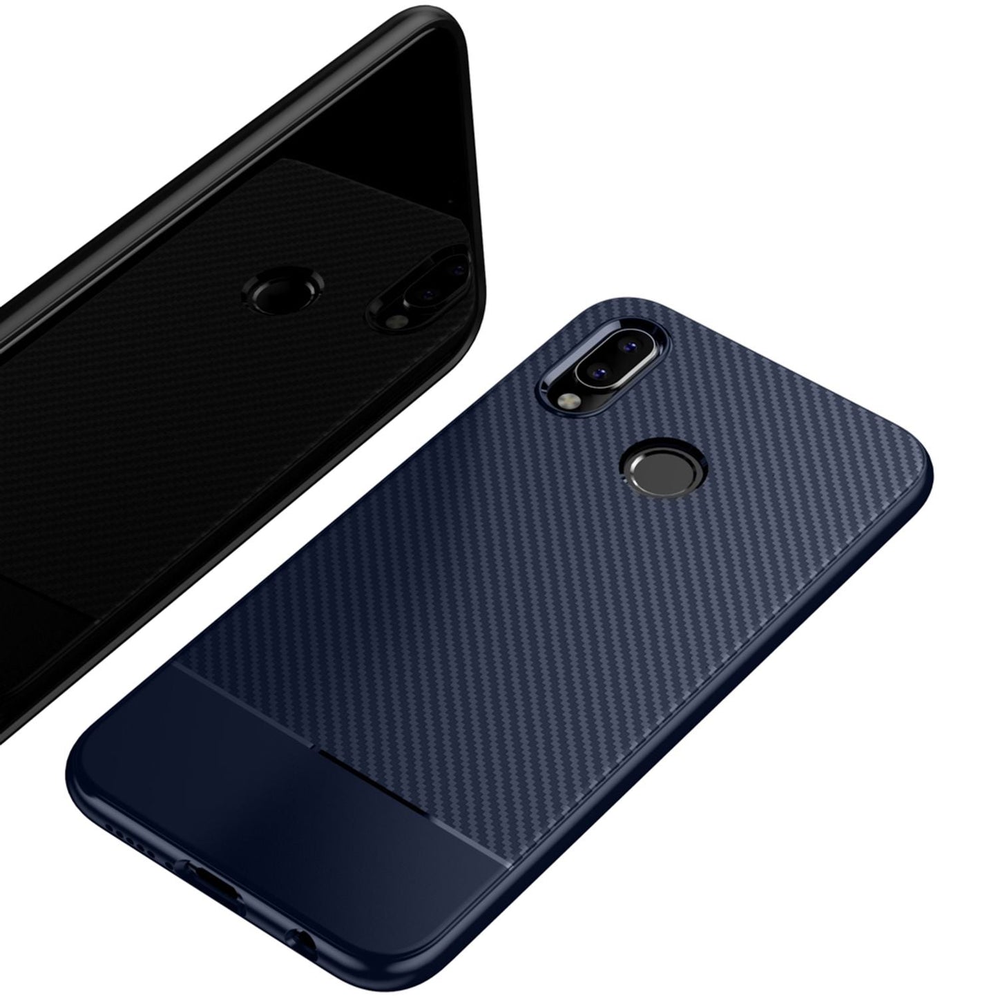 Husă de telefon pentru Huawei P20 Lite de la NALIA, carcasă subțire și moale din silicon, aspect subțire de carbon