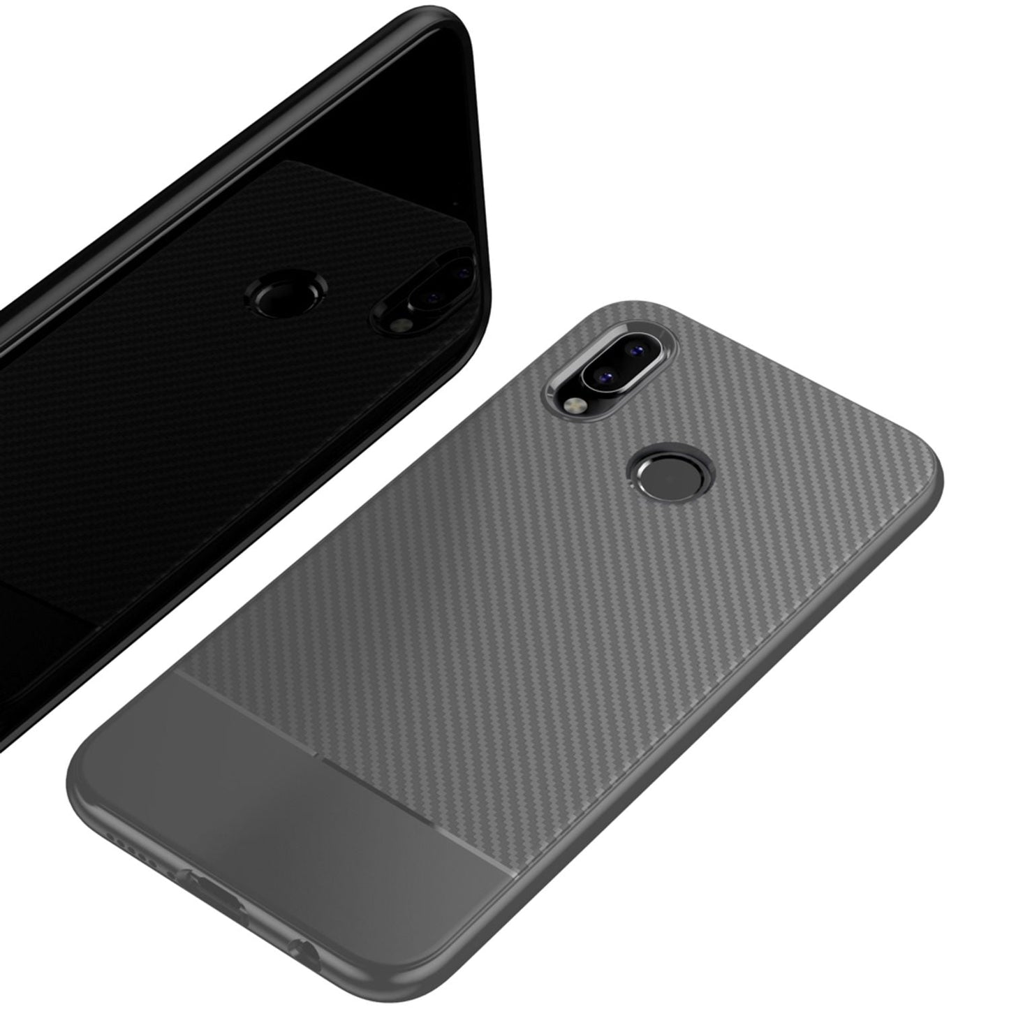Husă de telefon pentru Huawei P20 Lite de la NALIA, carcasă subțire și moale din silicon, aspect subțire de carbon
