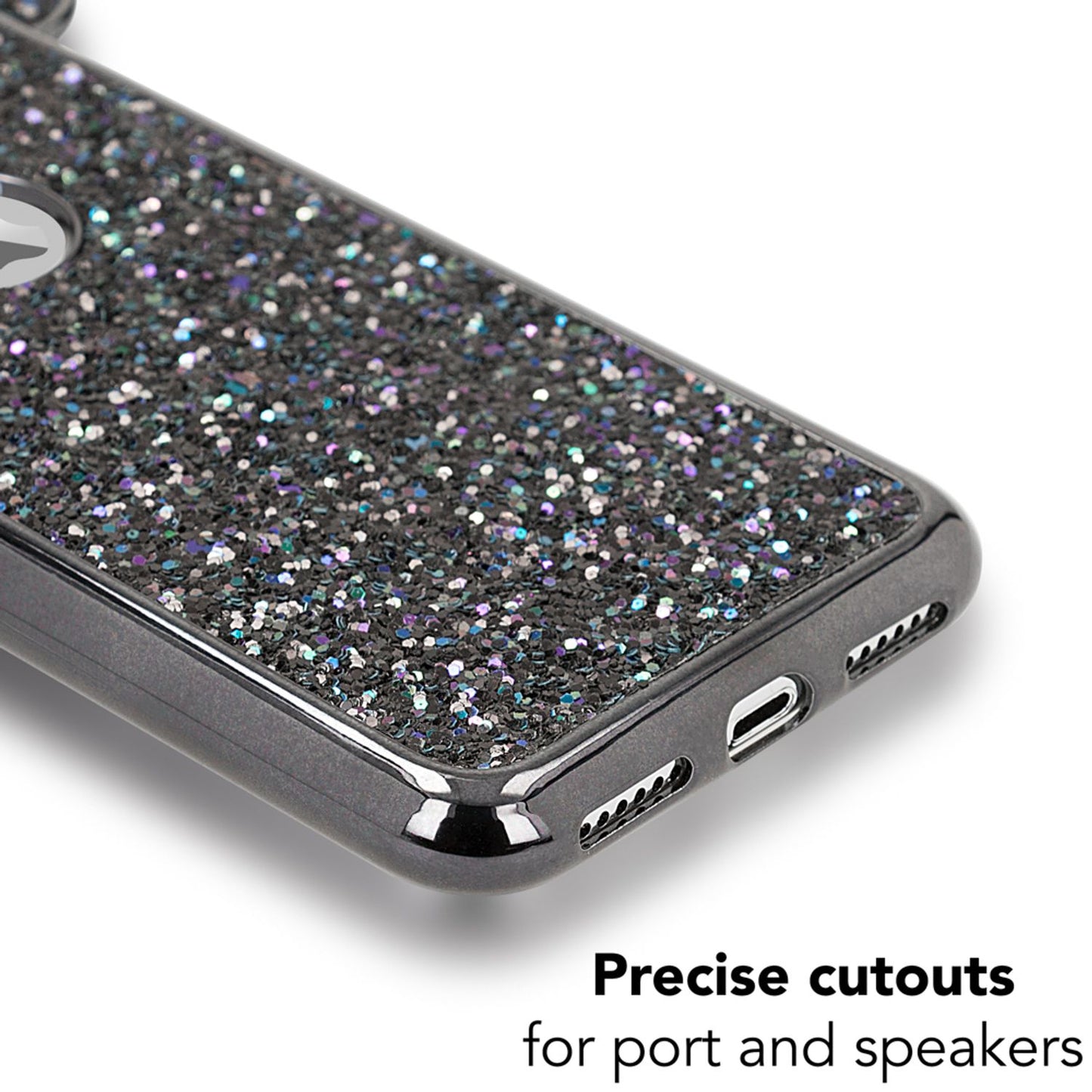 NALIA Hülle IPhone XS Max Glitzer Slim Cover Mit Mausohren - XS Max Kompatibel Dünn Silikon