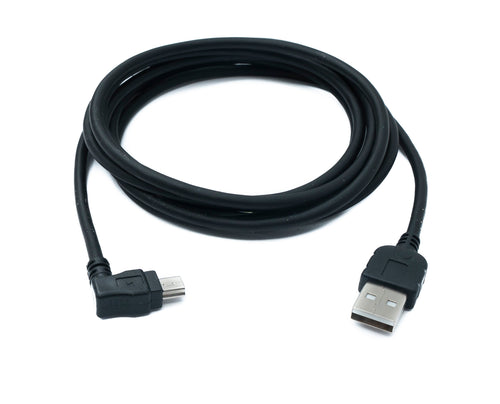 SYSTEM-S USB 2.0 Kabel 200 cm Mini B Stecker zu A Stecker Winkel in Schwarz