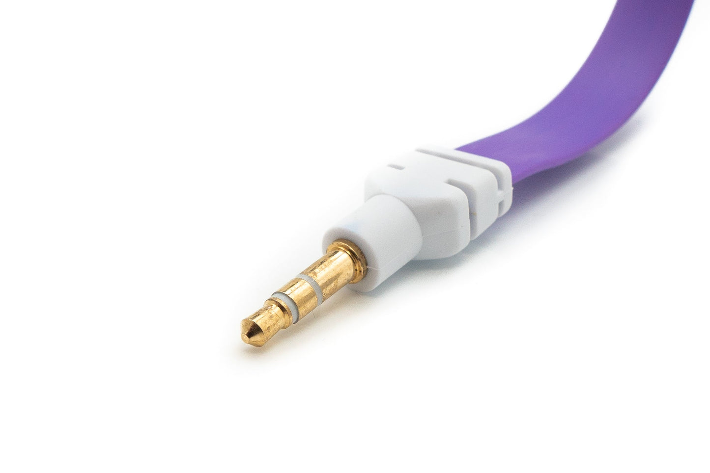 SYSTEM-S Audio Kabel 100 cm Stereo AUX Klinke 3,5 mm Stecker zu Stecker flach in Lila