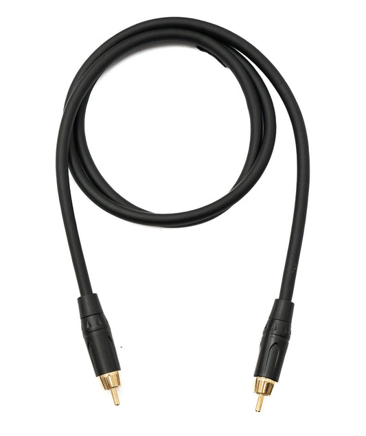SYSTEM-S Audio Cinch RCA Kabel 100 cm 1 polig Stecker zu Stecker in Schwarz