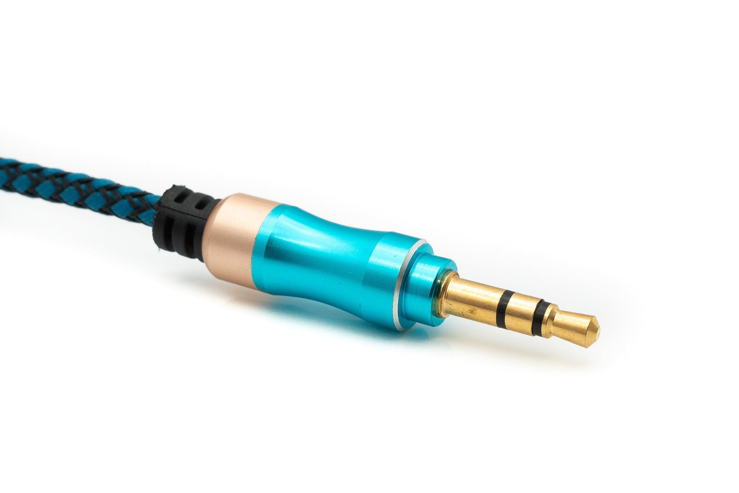 SYSTEM-S Audio Kabel 100 cm Stereo AUX Klinke 3,5mm Stecker zu Stecker geflochten in Blau