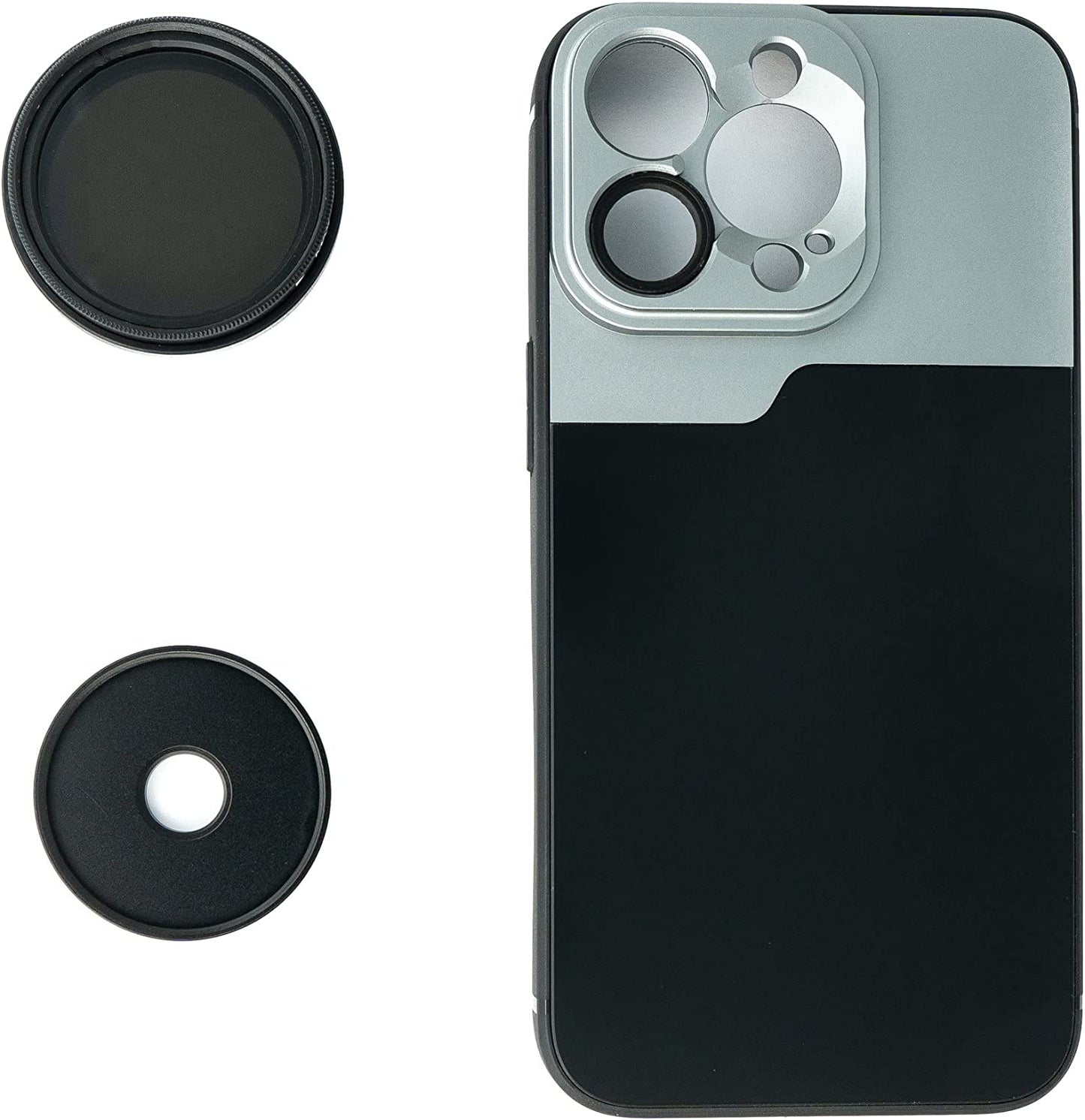 SYSTEM-S ND Vario Filter 37 mm 2 bis 4000 Neutraldichte mit Hülle für iPhone 14 Pro