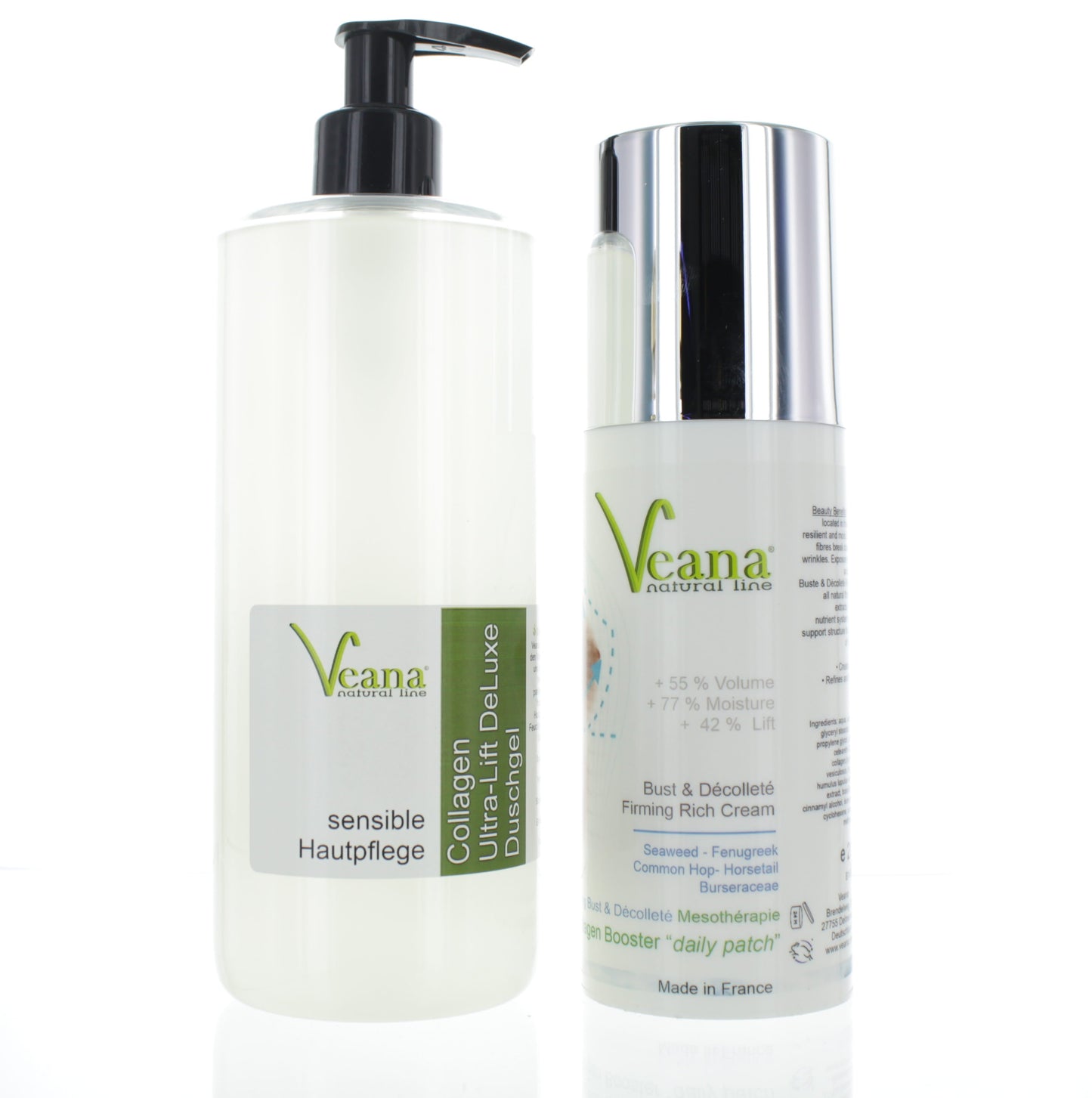 Cremă fermifiantă pentru gât și decolteu (200 ml) + Gel de duș Collagen Ultra-Lift DeLuxe (500 ml)