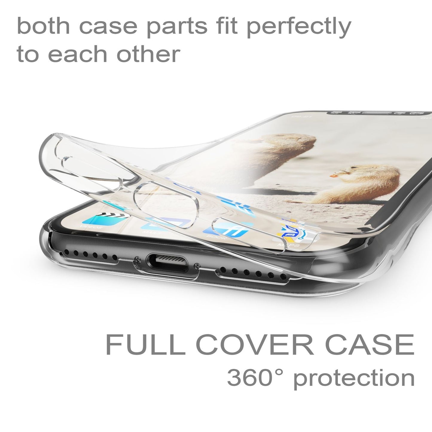 NALIA 360 Grad Hülle für Apple iPhone XS X Glitter Handy Cover Case Silikon Etui