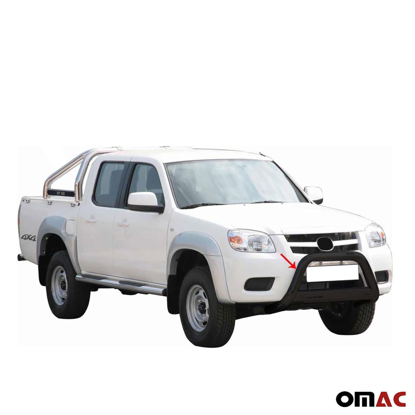 Bară de protecție/buton față pentru Mazda BT-50 2009-2012 ø63mm oțel negru protecție