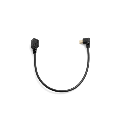 SYSTEM-S Mini USB Kabel Winkelstecker links gewinkelt auf Mini USB Buchse 25 cm