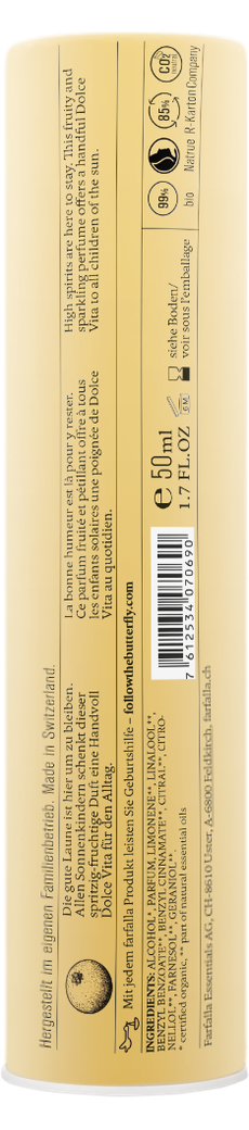 Mandarină, apă de colonie naturală, farfalla