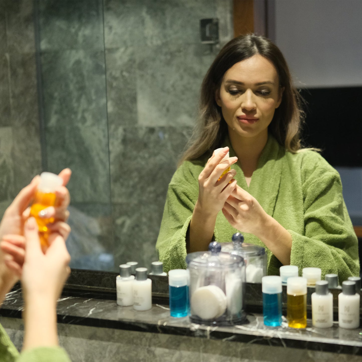 100% Organic Cotton Unisex Bathrobe - Olive Green