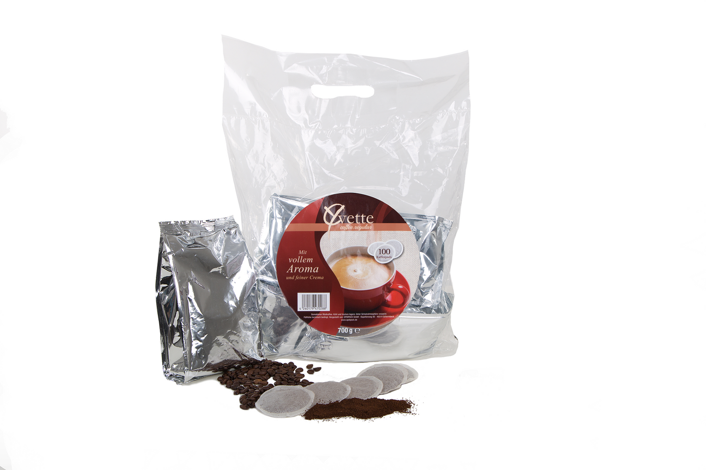 Yvette Kaffee Kaffeepads Regular Vollmundig Aromatisch - Kapazität 300 Pads, Beutel 12x25er, Pad-Maschinen Geeignet