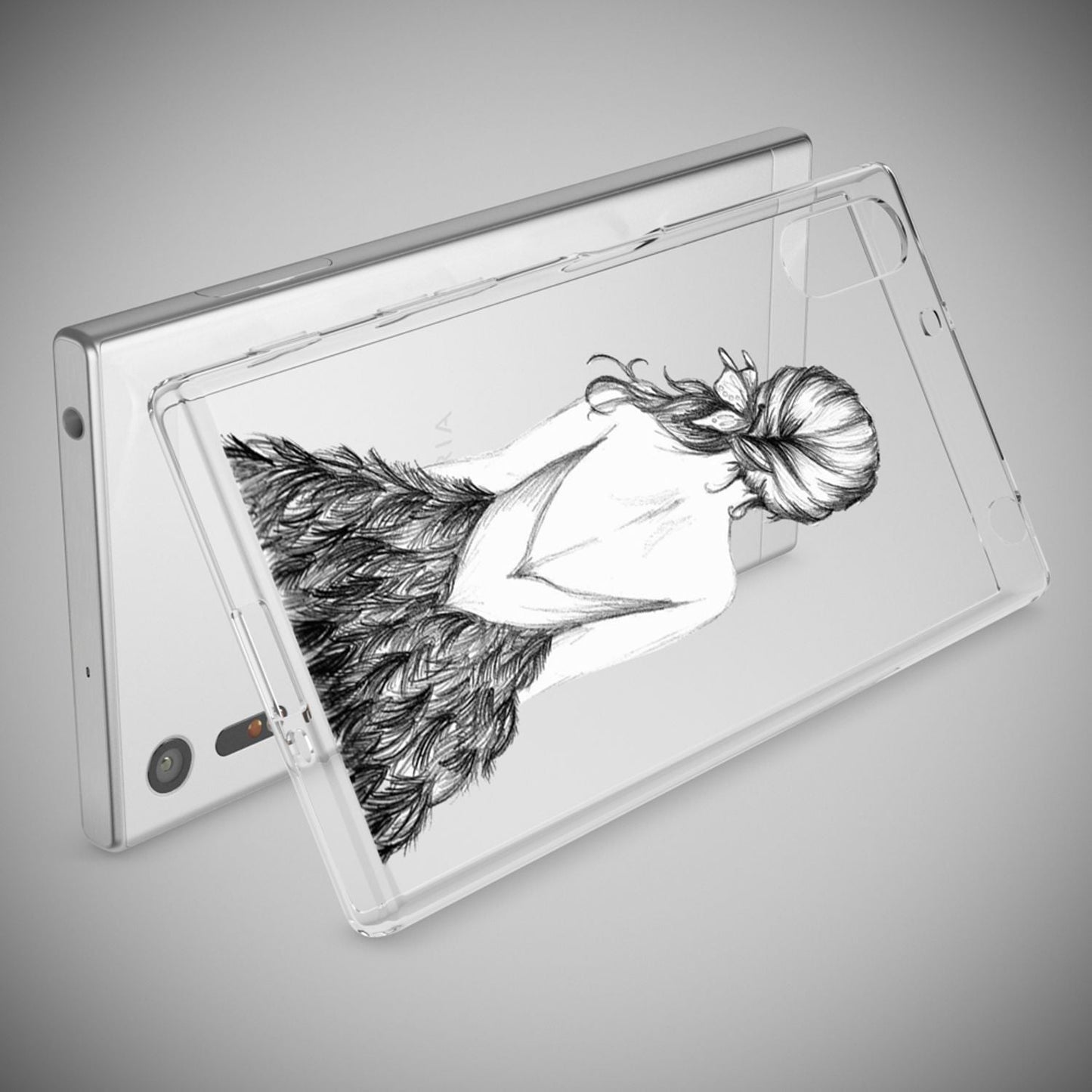 NALIA Sony Xperia XZ Hülle Motiv Case Transparent Muster - Silikon TPU Dünn Passgenau