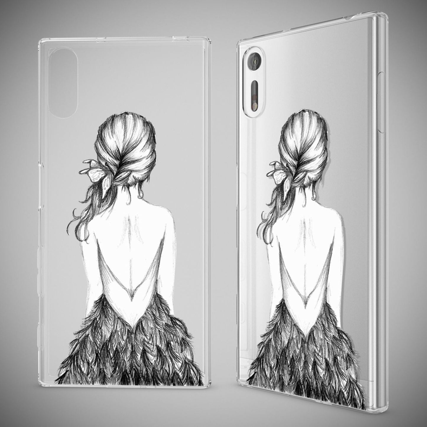NALIA Sony Xperia XZ Hülle Motiv Case Transparent Muster - Silikon TPU Dünn Passgenau