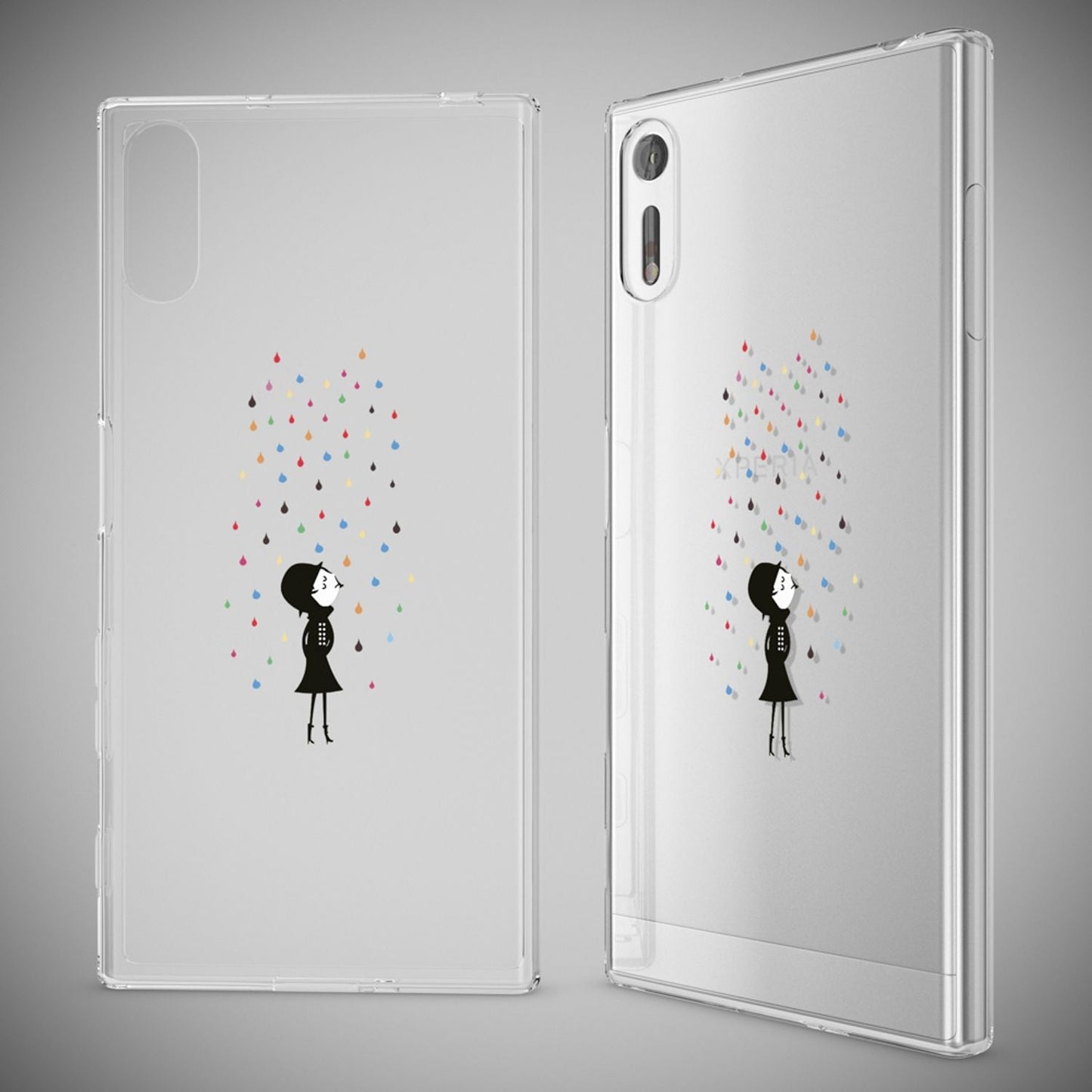 NALIA Sony Xperia XZ Hülle Motiv Case Transparent Muster - Silikon TPU Dünn Passgenau