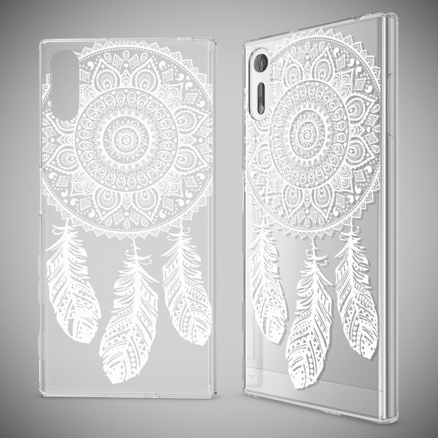 NALIA Sony Xperia XZ Hülle Motiv Case Transparent Muster - Silikon TPU Dünn Passgenau