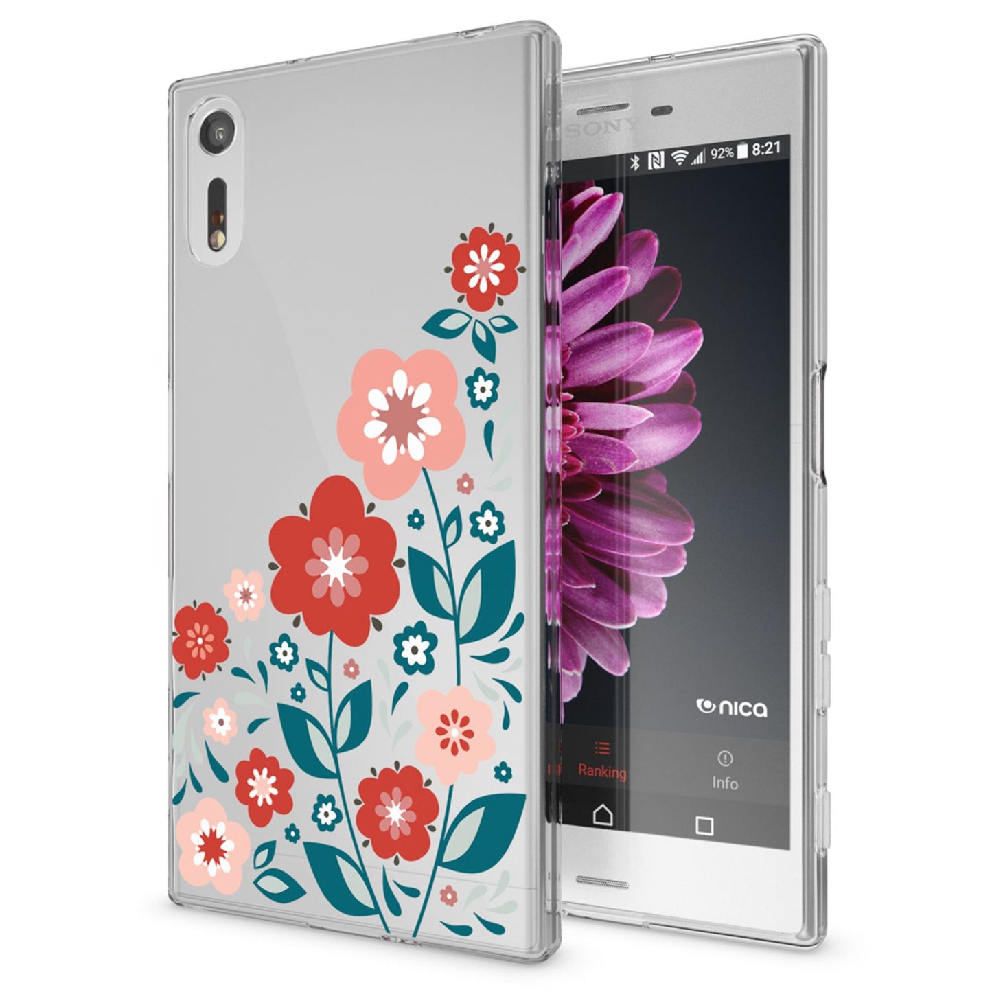 NALIA Sony Xperia XZ Hülle Motiv Case Transparent Muster - Silikon TPU Dünn Passgenau