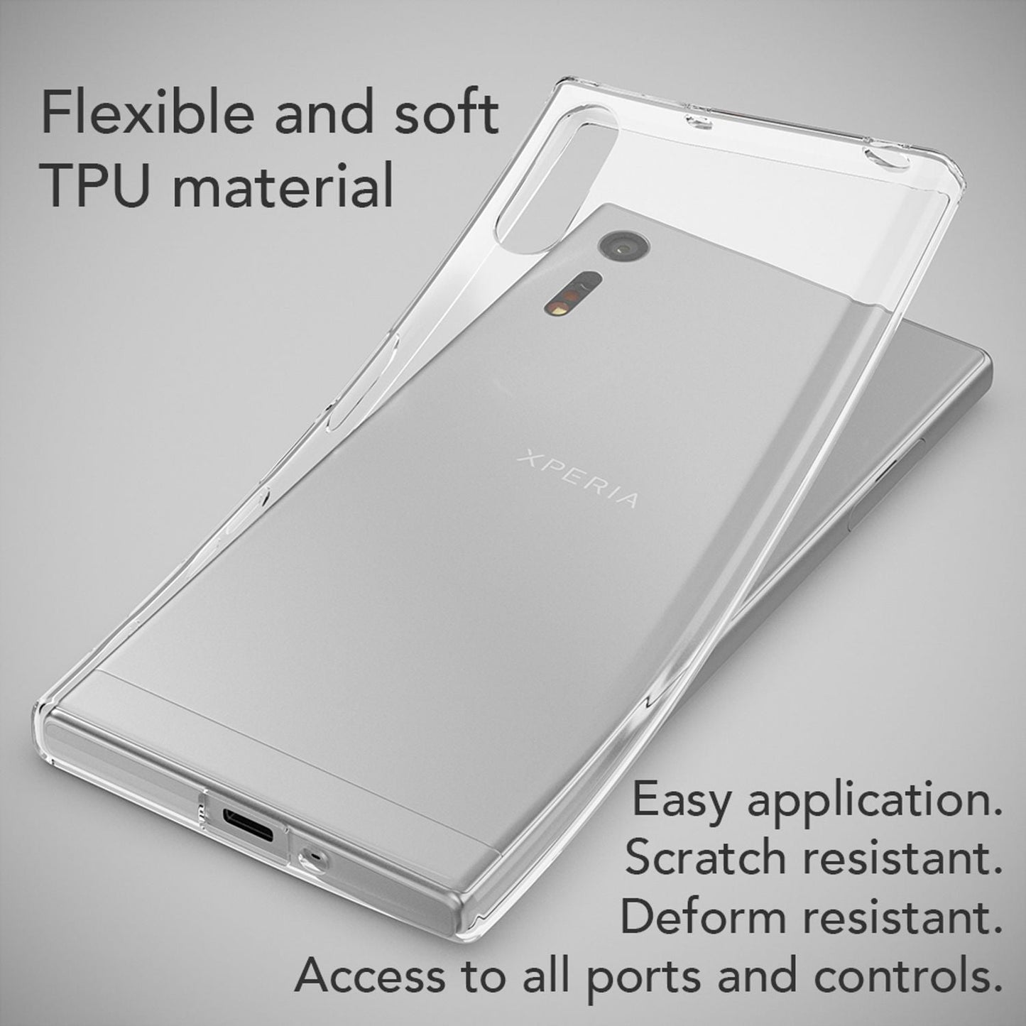 NALIA Sony Xperia XZ Hülle Motiv Case Transparent Muster - Silikon TPU Dünn Passgenau