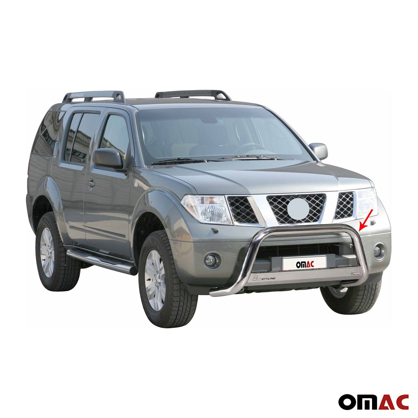 Frontbügel Frontschutzbügel für Nissan Navara 2005-2010 ø63mm Stahl Silber