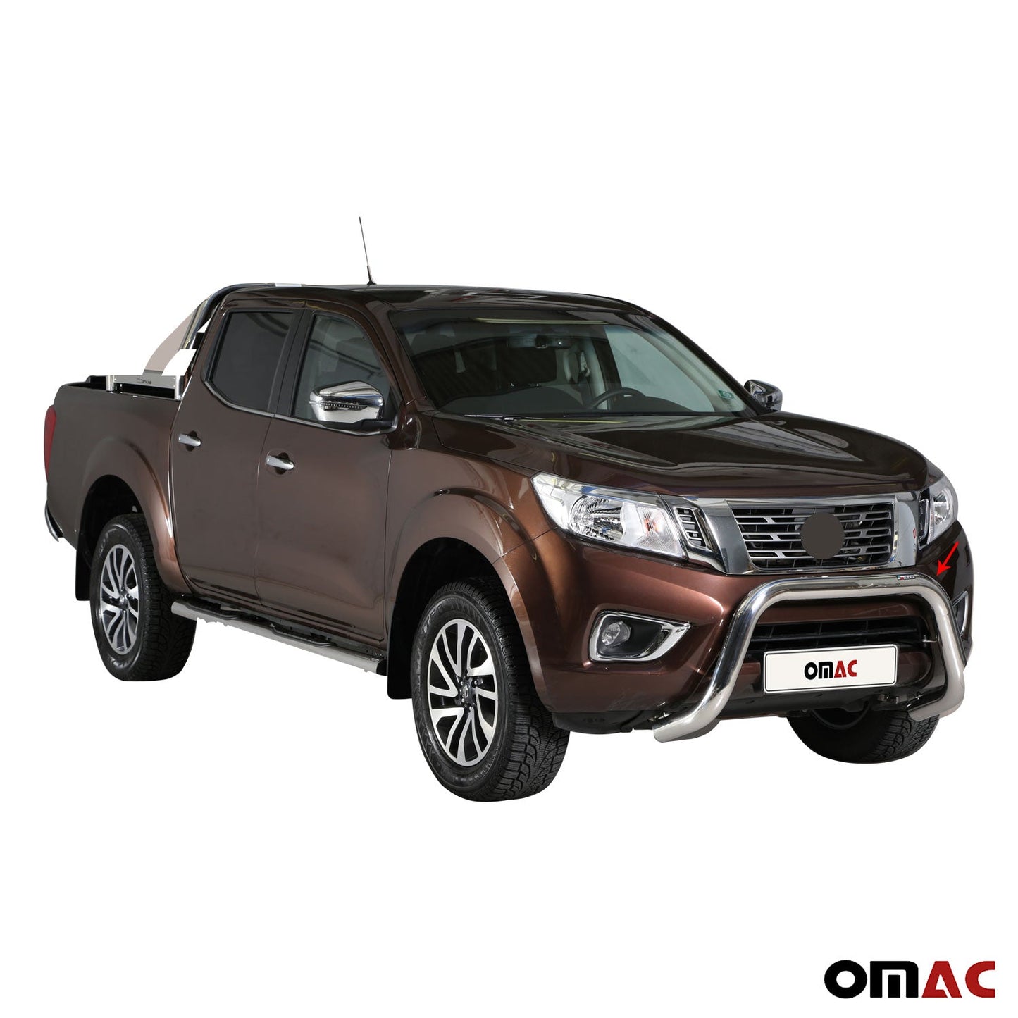 Frontbügel Frontschutzbügel für Nissan NP300 Navara 2016-2021 ø76mm Stahl Silber