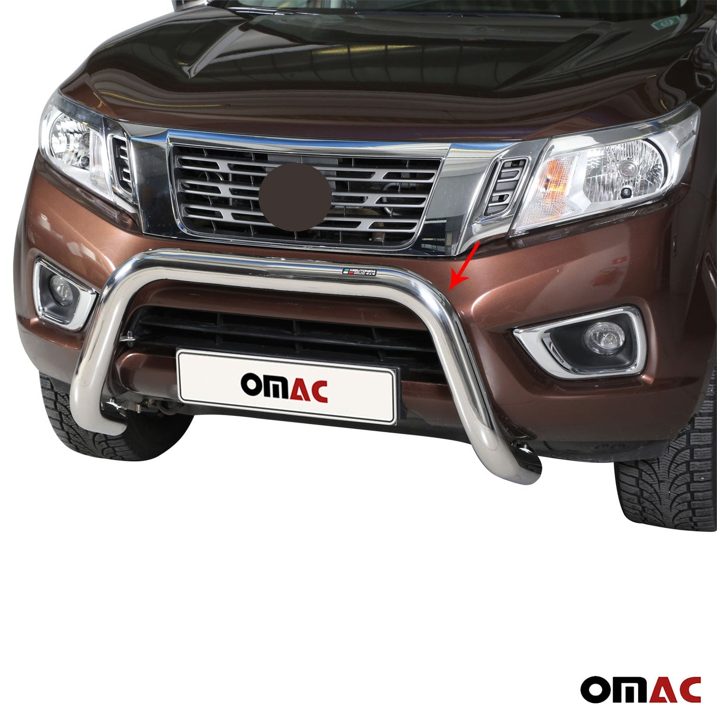 Frontbügel Frontschutzbügel für Nissan NP300 Navara 2016-2021 ø76mm Stahl Silber