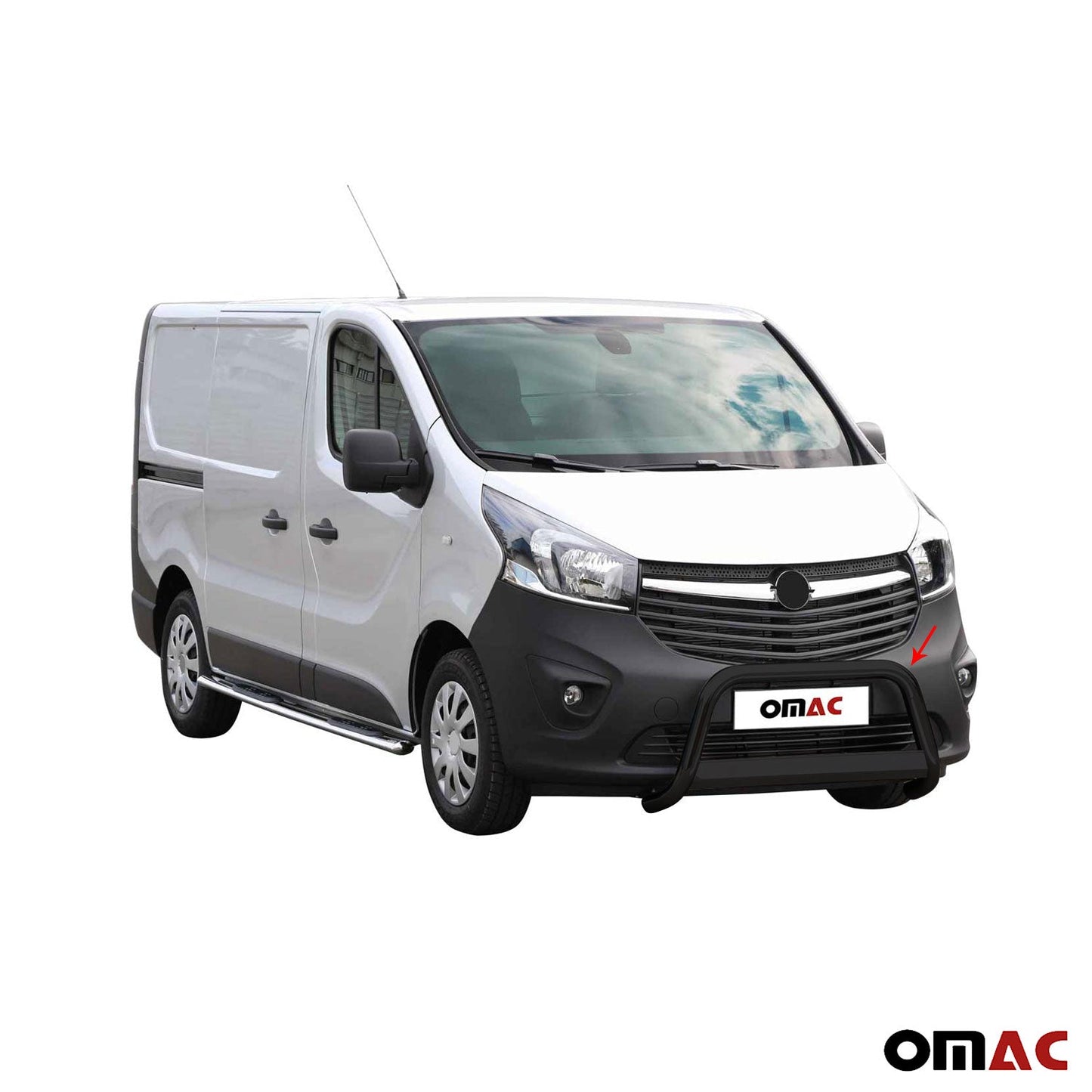 Bară de protecție/buton față pentru Opel Vivaro 2014-2018, ø63mm, oțel, negru, protecție
