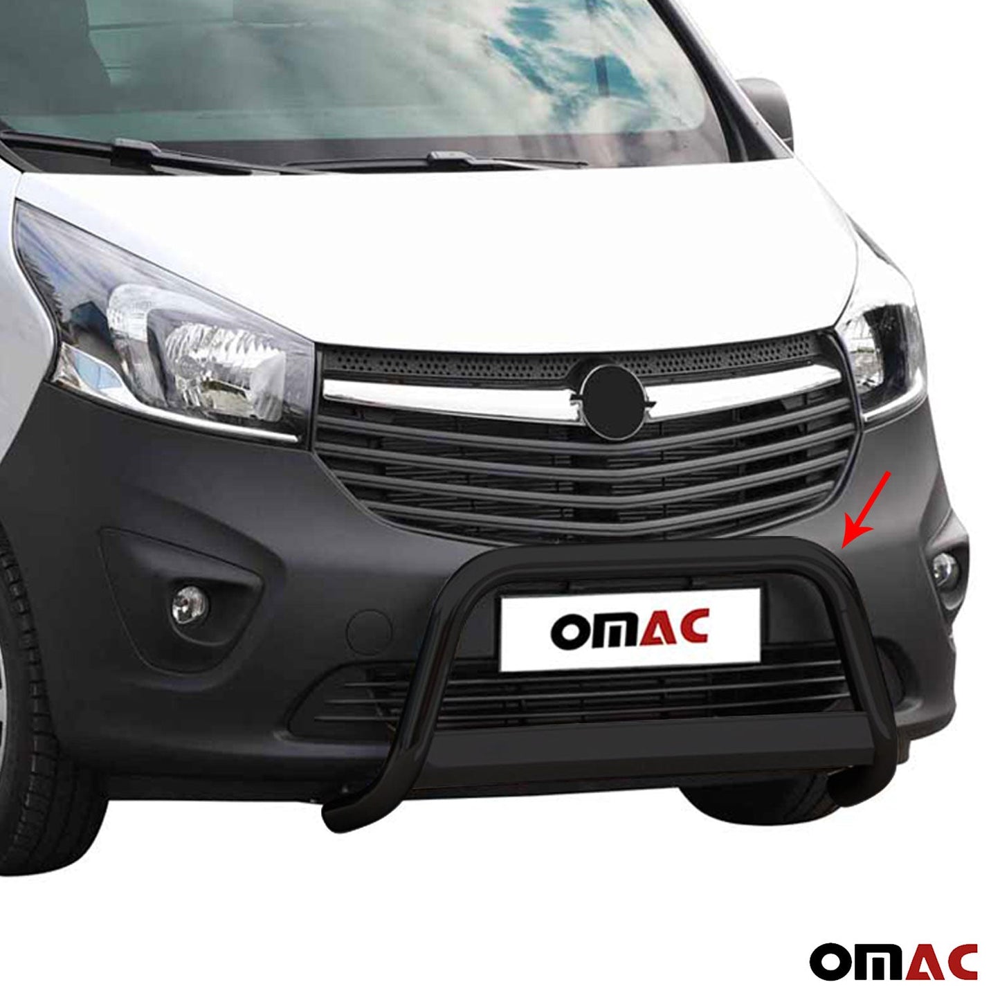 Bară de protecție/buton față pentru Opel Vivaro 2014-2018, ø63mm, oțel, negru, protecție