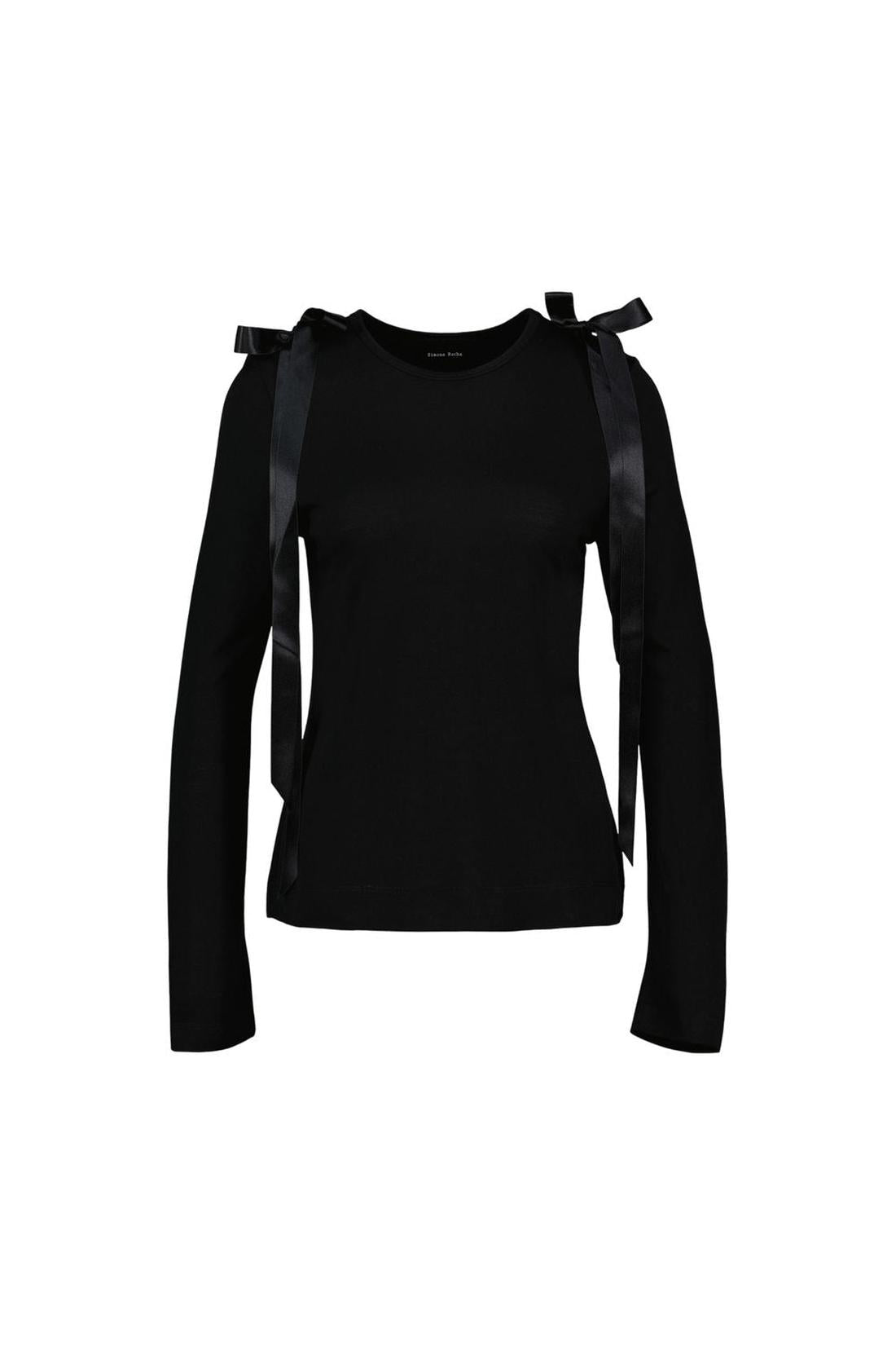 Bow Tail T-Shirt - Simone Rocha - Synthetik - Schwarz