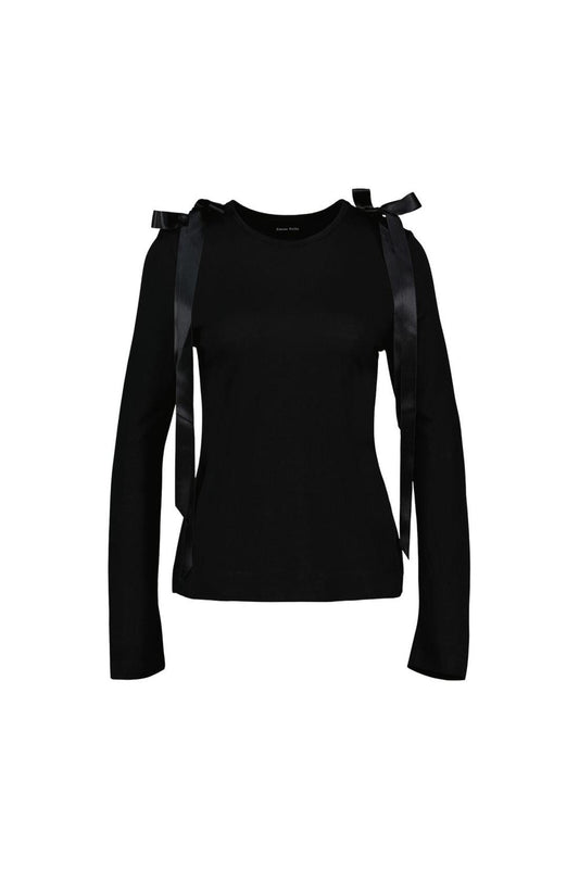 Bow Tail T-Shirt - Simone Rocha - Synthetik - Schwarz