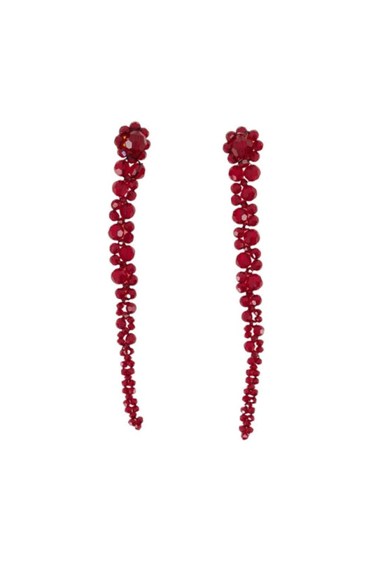 Drip Ohrringe - Simone Rocha - Crystal - Rot