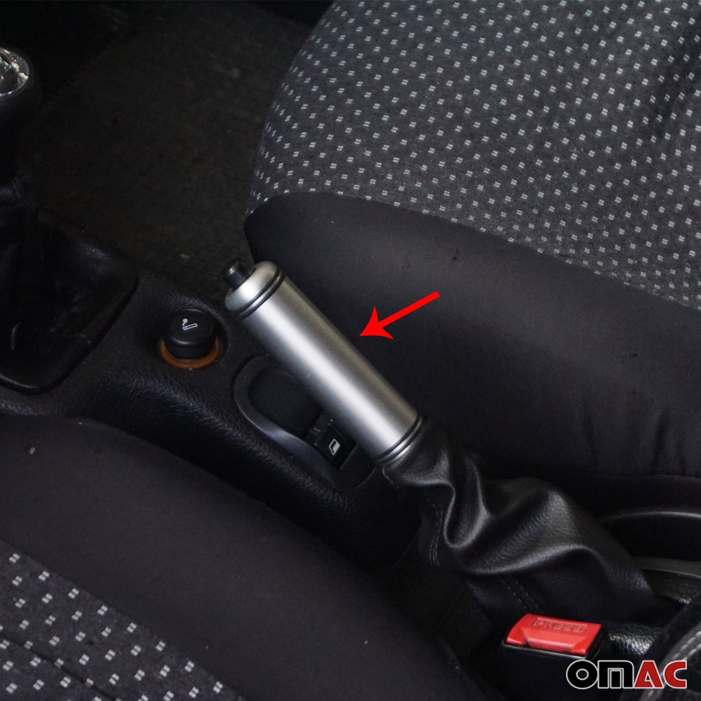 Manetă/mâner frână de mână pentru Peugeot 206 1998-2009, aluminiu mat, 1 bucată