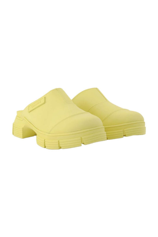 Pantoletten aus recyceltem Gummi Gelb