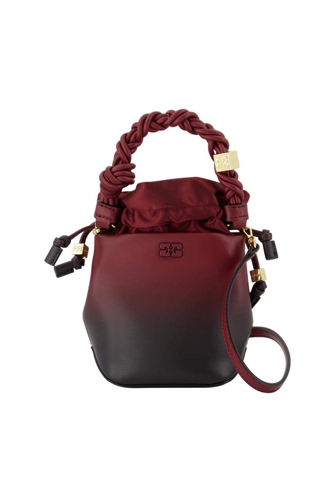 Bou Bucket Mini Handtasche - Ganni - Leder - Bordeaux