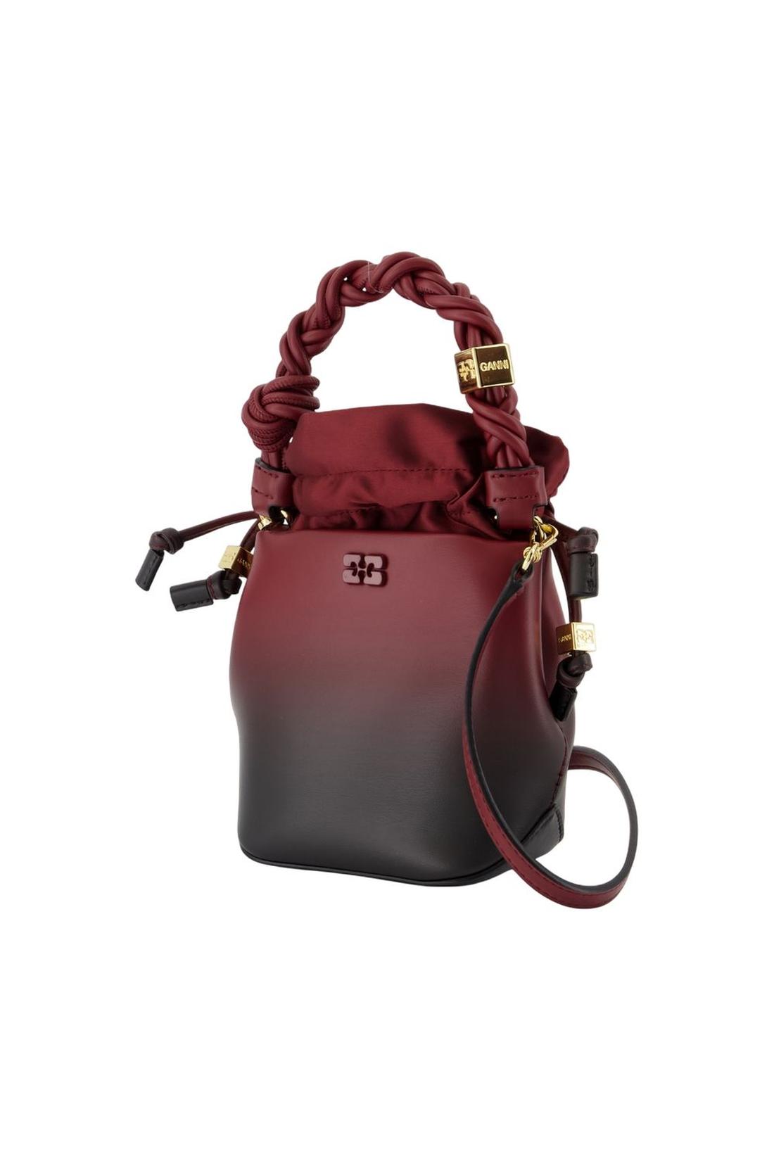 Bou Bucket Mini Handtasche - Ganni - Leder - Bordeaux