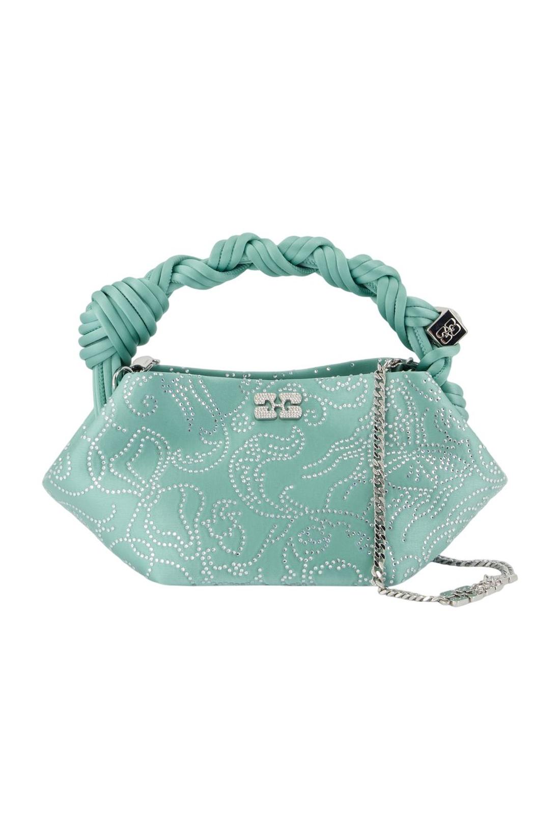 Bou Mini Flower Schultertasche - Ganni - Satin - Grün