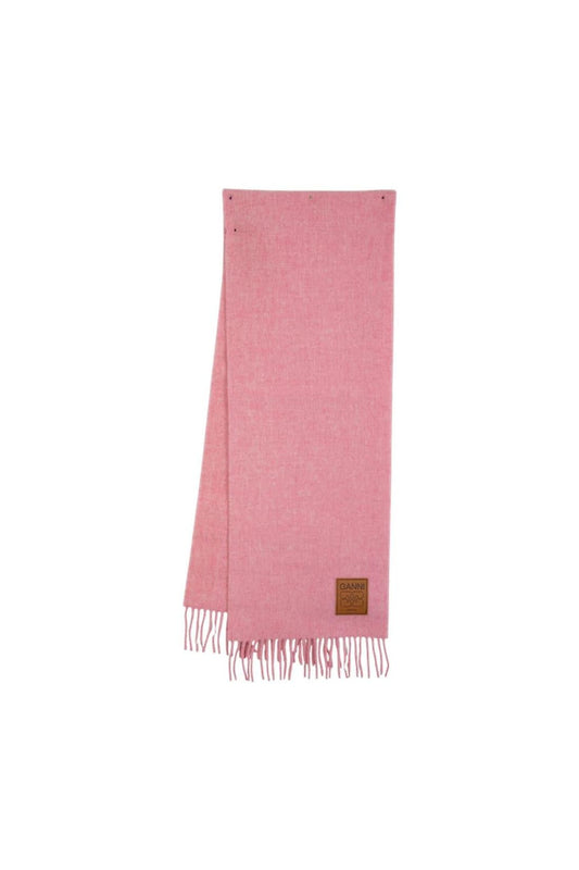 Double Face Solid Schal - Ganni - Wolle - Rosa