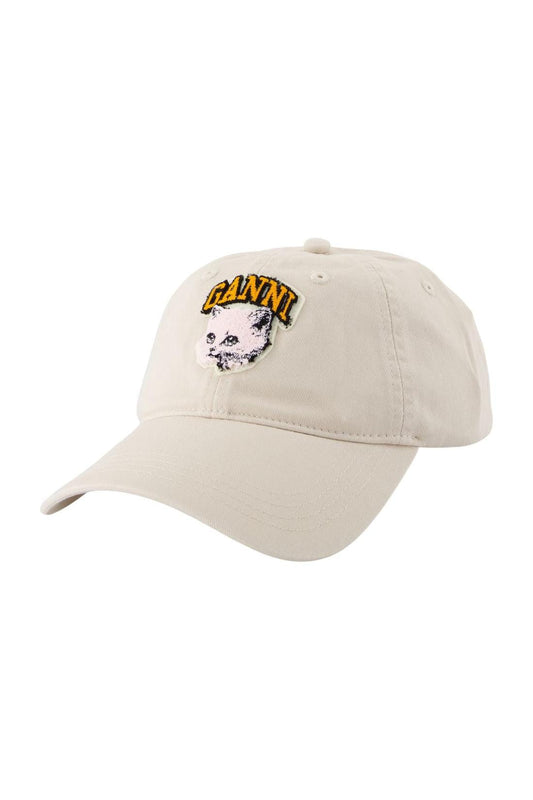 Cat Mütze - Ganni - Baumwolle - Weiß