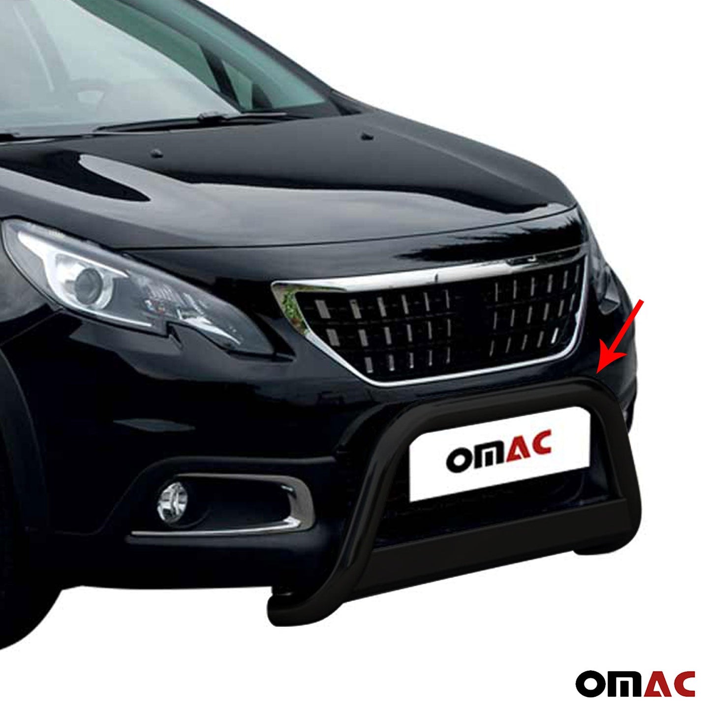 Bară de protecție/buton față pentru Peugeot 2008 2016-2019 ø63mm oțel negru