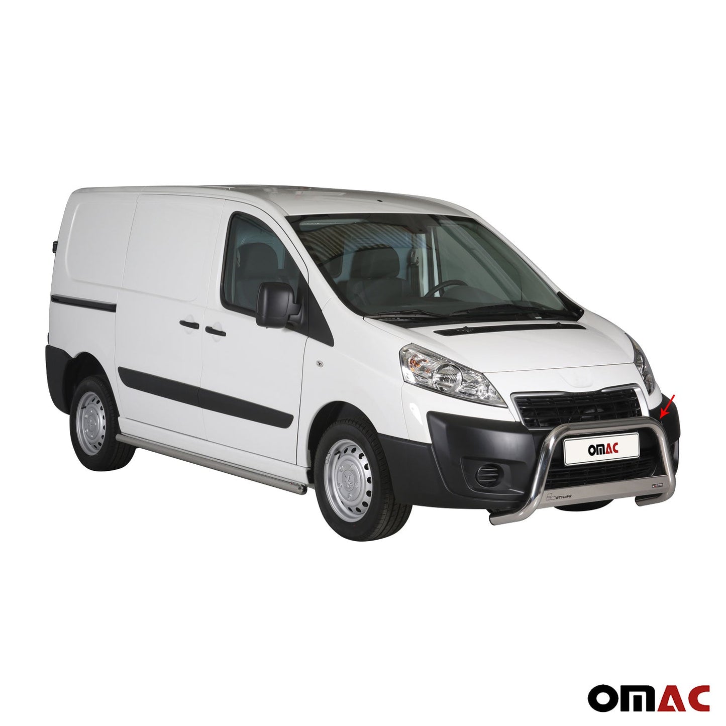 Bară de protecție/buton față pentru Peugeot Expert 2012-2016, ø63mm, oțel, argintiu