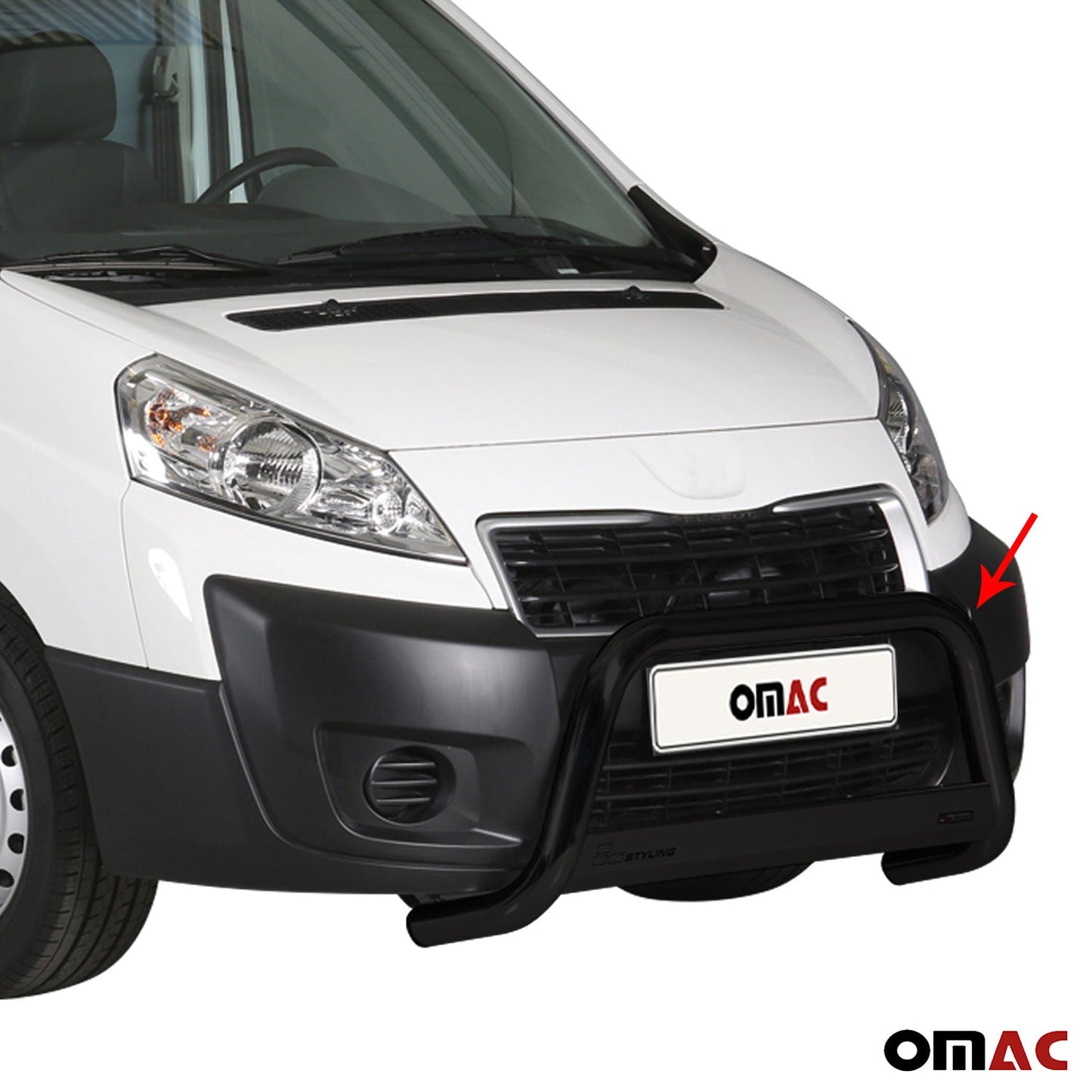 Bară de protecție/buton față pentru Peugeot Expert 2012-2016, ø63mm, oțel, negru